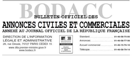 Publication de la cession au BODACC