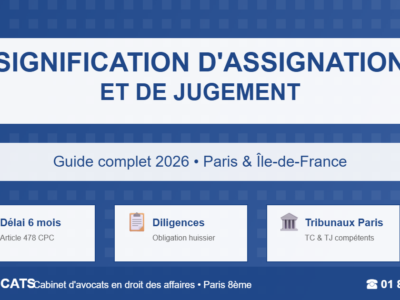 Signification d&rsquo;une asssignation et d&rsquo;un jugement à Paris : guide complet 2026