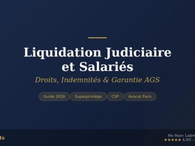 Liquidation Judiciaire et Salariés : Droits, Indemnités, AGS Guide 2026 | LLA Avocats Paris